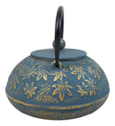 Traditional Oriental Tetsubin Maple Leaves Momiji Design Cast Iron Teapot 40oz