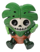 Furry Bones MonstyD Monstera Succulent Plant in Pot Skeleton Figurine Furrybones