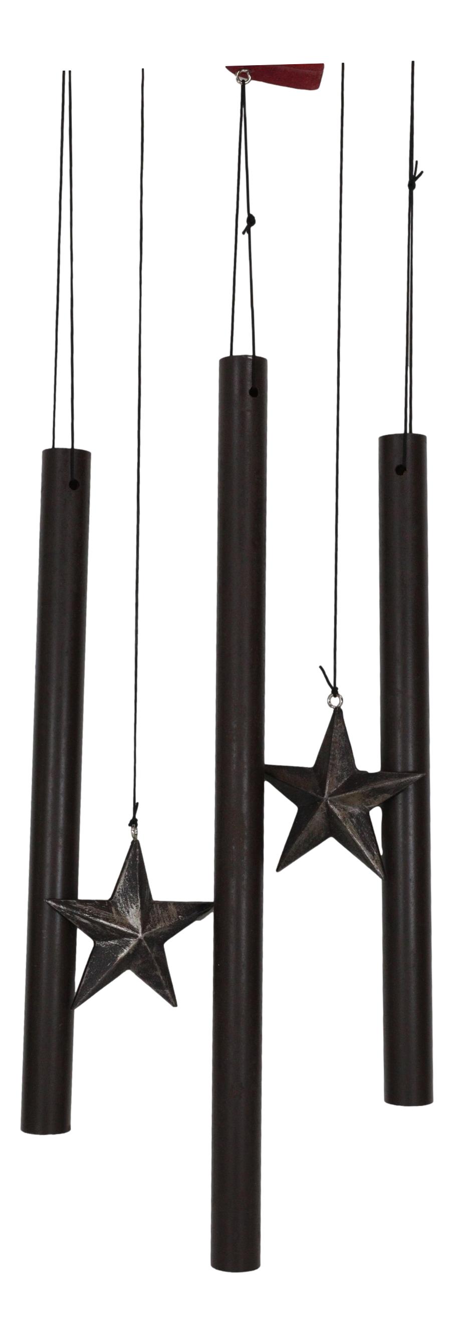 Pack of 2 Western Star Texas State Flag Cowboy Boot Turquoise Cross Wind Chimes - Ebros Gift
