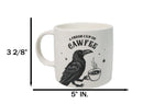 White Wicca Magic A Fresh Cup Of Caw Fee Raven Crow Porcelain Mug Cup 16oz
