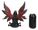 Hooded Cloak Dark Angel On Pentagram Ritual Floor Holding Crystal Ball Figurine