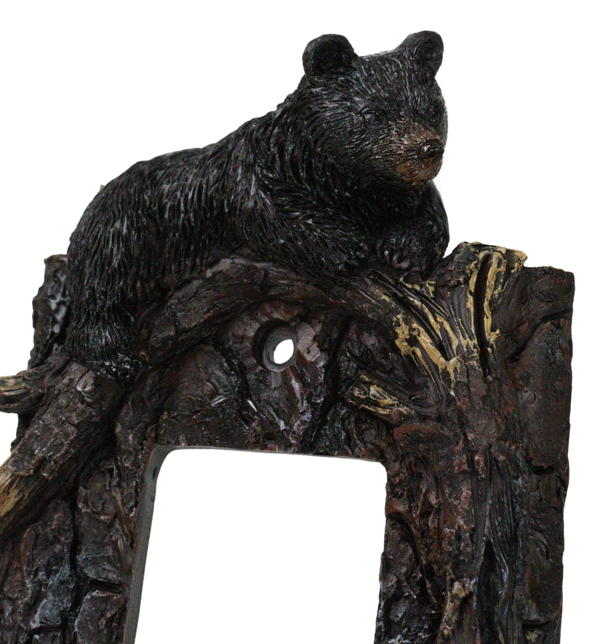 Set of 2 Rustic Forest Black Bears Climbing Tree Wall Single Rocker Cover