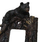 Set of 2 Rustic Forest Black Bears Climbing Tree Wall Single Rocker Cover
