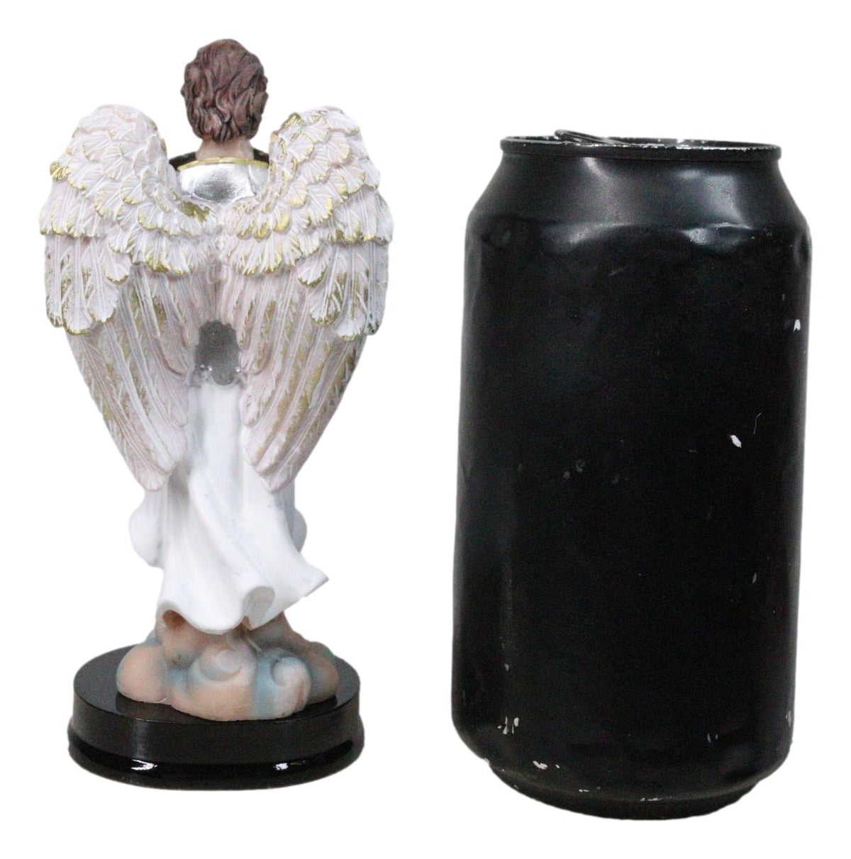 Catholic Archangel Saint Gabriel Holding Scroll And Lotus Figurine With Base 5"H - Ebros Gift
