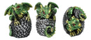 Set of 12 Metallic Red Green Purple Blue Baby Dragons In Eggs Mini Figurines