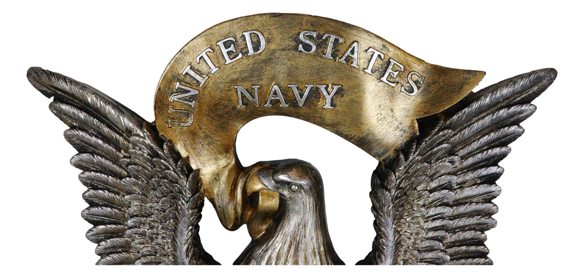 Patriotic United States Navy Bald Eagle Flag Crest Ship Anchor Wall Decor Plaque