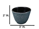 Pack Of 4 Royal Blue Cast Iron Tetsubin Textured Surface Tea Cups 3oz