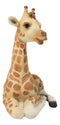 Wildlife Safari Savannah Masai Giraffe Calf Sitting in Repose Figurine 5.75"H