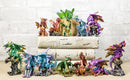 Set Of 12 Colorful Metallic Behemoth Dragons In Multiple Poses Mini Figurines