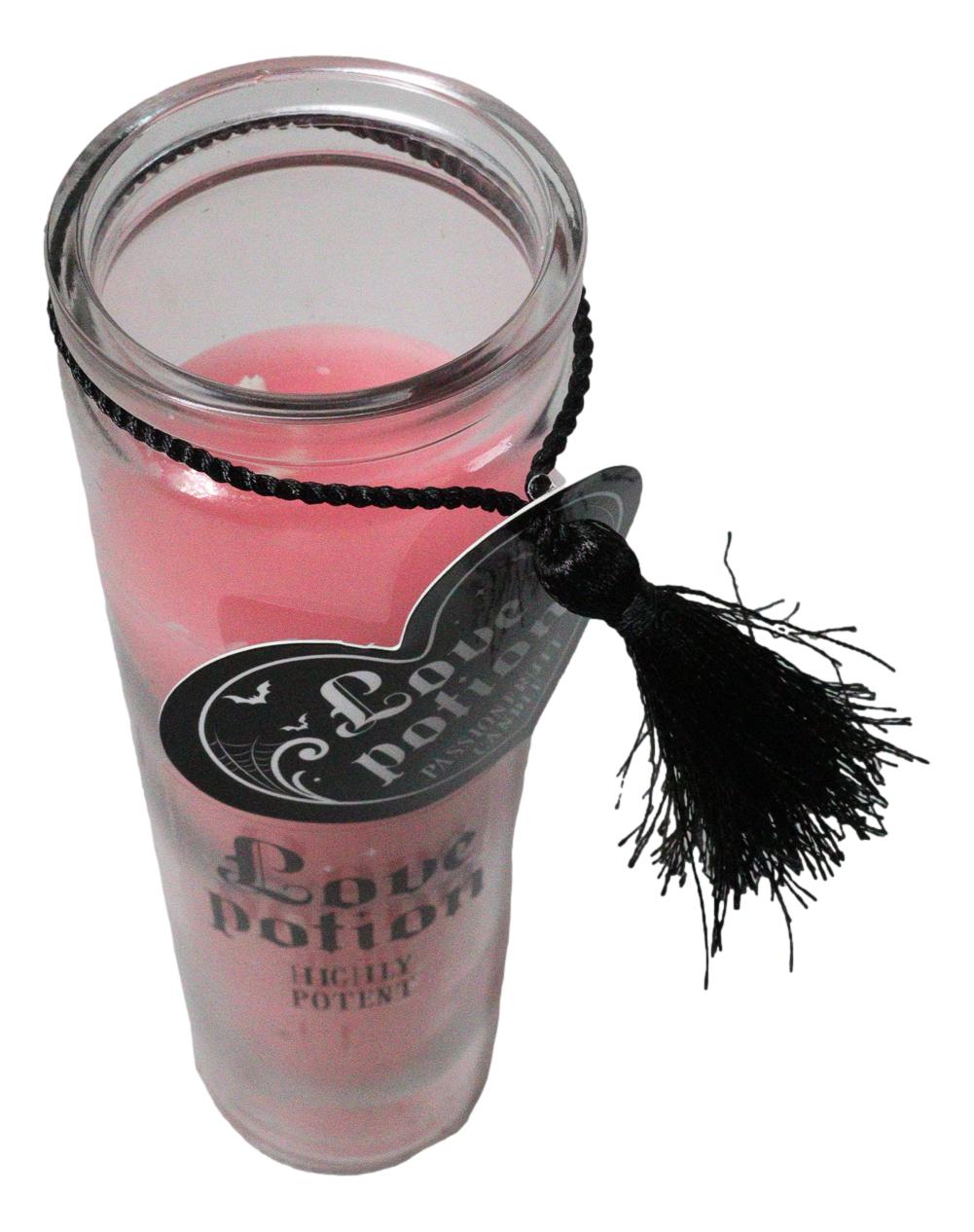 Pack of 2 Pink Love Potion Passion Fruit Tube Wax Candles In Glass Jars 8"H