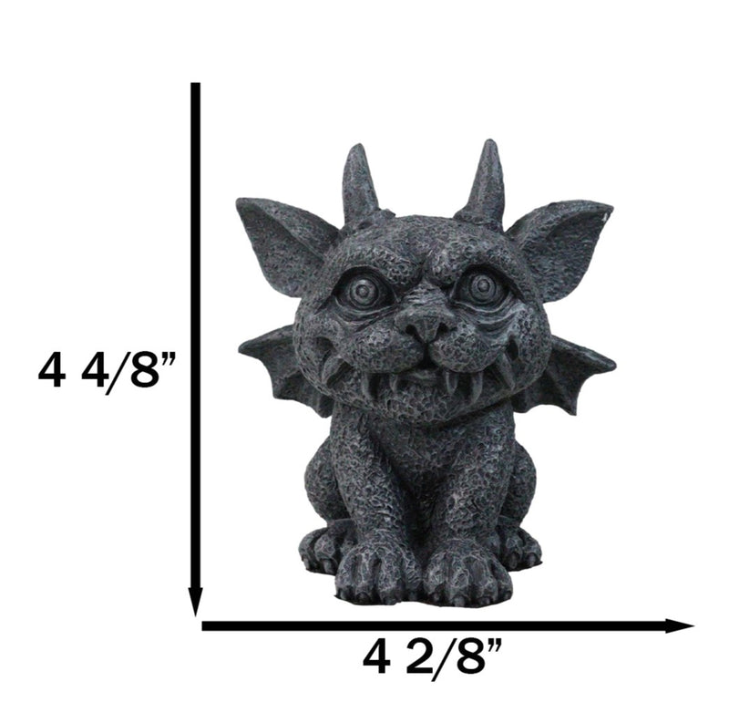 Gothic Horned Bat Cat Gargoyle Bast Figurine 4.5" H Mythical Fantasy Talisman