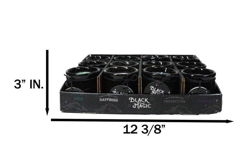 Pack of 12 Ceramic Witch Halloween Black Magic Cauldron Scented Pillar Candles