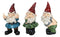 Set of 3 Rude Old Mr Gnomes Flipping The Bird Mooning and Conniving Figurines