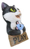 Whimsical Crazy For Cats Feline Kitty Black Cat Play Door Or Wall Hanging Sign