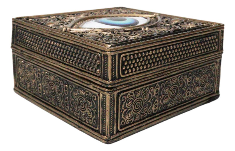 Auspicious Evil Eye Of Providence With Sacred Symbols Square Decorative Box