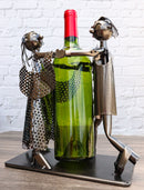 Tango Dancing Lover Couple Hand Made Metal Wine Bottle Holder Caddy Decor