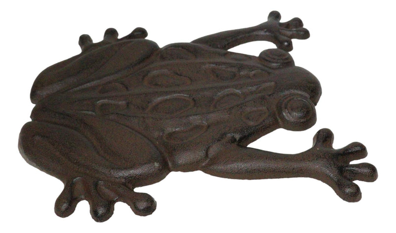 Cast Iron Amphibian Tree Frog Garden Stepping Stone Pave Foot Step Sculpture