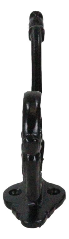 Set Of 4 Forged Cast Iron Black French Scroll Art Double Hooks Wall Coat Hangers