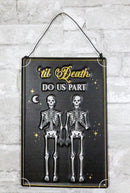 Set Of 2 Love Never Dies Gothic Wedding Til Death Do Us Part Metal Wall Signs