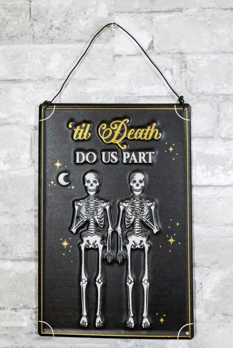 Set Of 2 Love Never Dies Gothic Wedding Til Death Do Us Part Metal Wall Signs