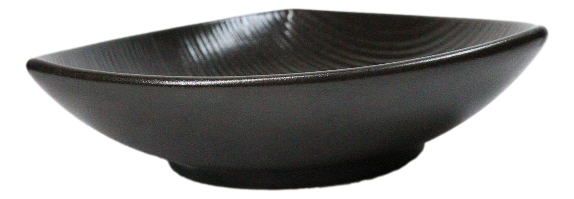 Set Of 6 Kokuyo Black Minimalist Appetizer Salad Triangular Deep Serving Plates