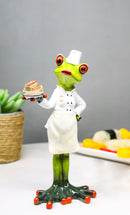 French Mademoiselle Boulangere Baker Frog Lady With Small Cakes Figurine