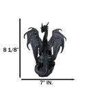 Draconis Watcher Guardian Stone Gargoyle Dragon On Rock Decorative Figurine 8"H