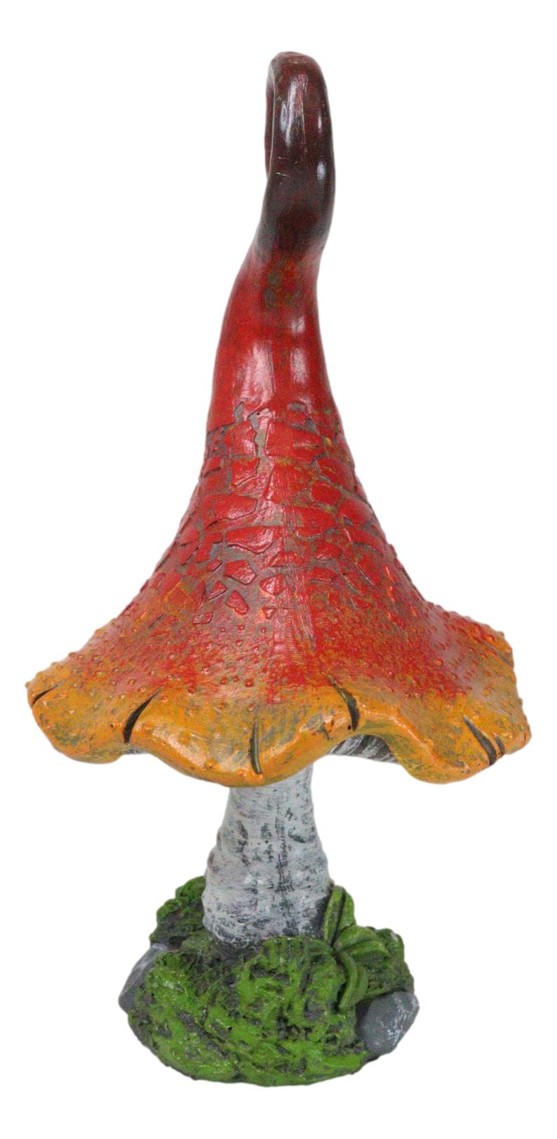 Enchanted Fairy Garden Whimsical Forest Cottage Crooked Mushroom Figurine 9"H