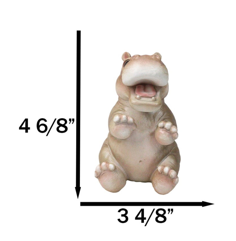 Adorable Sub Saharan African River Common Hippopotamus Calf Figurine 4.75"H