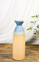 Set Of 6 Porcelain Blue & Sand Ao Nagashi Japanese Wine Sake Tokkuri Flasks 9oz