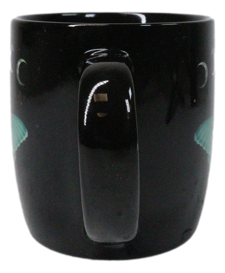 Wicca Magic Dark Forest Luna Moth Moon Phases Porcelain Coffee Mug Cup 12oz