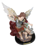 Saint Michael Archangel Defeating Satan With Sword And Justice Scales Statue 12.5"