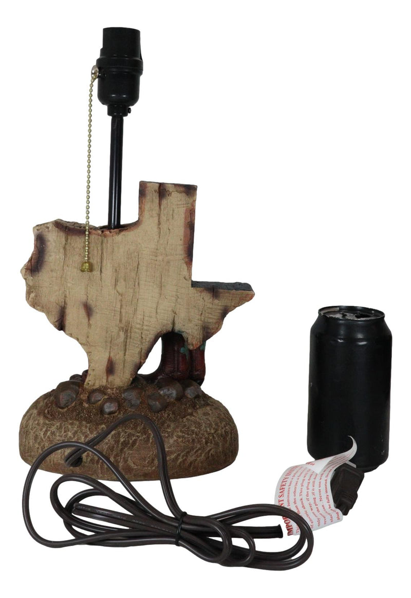 Rustic Western Patriotic I Heart Texas State Map With Cowgirl Boots Table Lamp