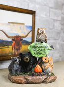 Cabin Companion Bear, Raccoon, Squirrel & Owl Friends Forest Campfire Figurine
