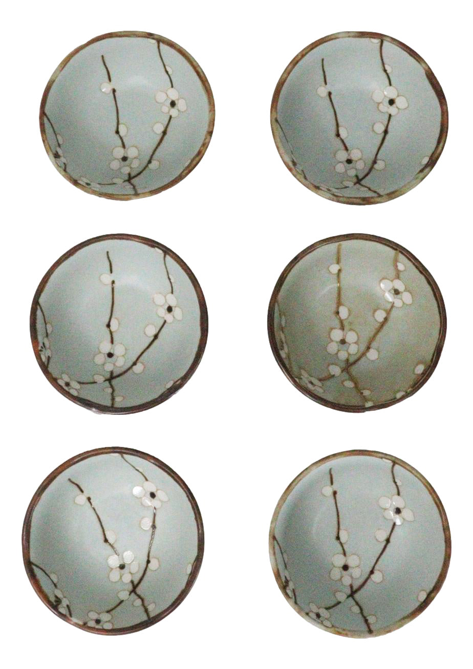 Pack Of 6 Japanese Sakura Cherry Blossoms Condiments Dipping Bowls or Sauce Dish