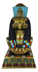 Egyptian God Of The Sky And Sun Horus Ra With Pschent Bust Statue With Base