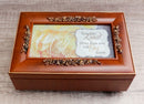 Mom You Are Loved Polished Burlwood With Rosettes Trinket Wind Up Music Box