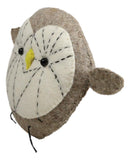 Fiona Walker England Handmade Organic Mini Baby Grey Owl Head Hanging Wall Decor