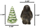 Ceramic Bigfoot Cryptid Ape By Pine Tree Salt And Pepper Shakers Figurine Set
