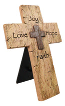 Rustic Inspirational Tuscany Vintage Love Joy Hope Faith Layered Wall Cross