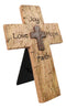 Rustic Inspirational Tuscany Vintage Love Joy Hope Faith Layered Wall Cross