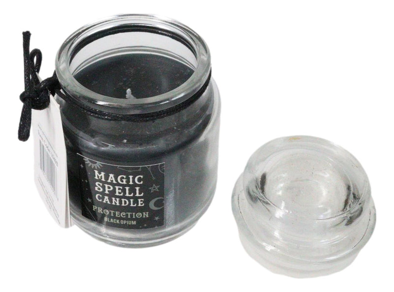 Set of 3 Wicca Halloween Ritual Black Opium Protection Spell Candle in Glass Jar