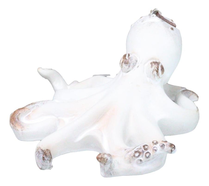 Set Of 6 Antique White Octopus Ocean Marine Wall Hanging Decor Tree Ornaments
