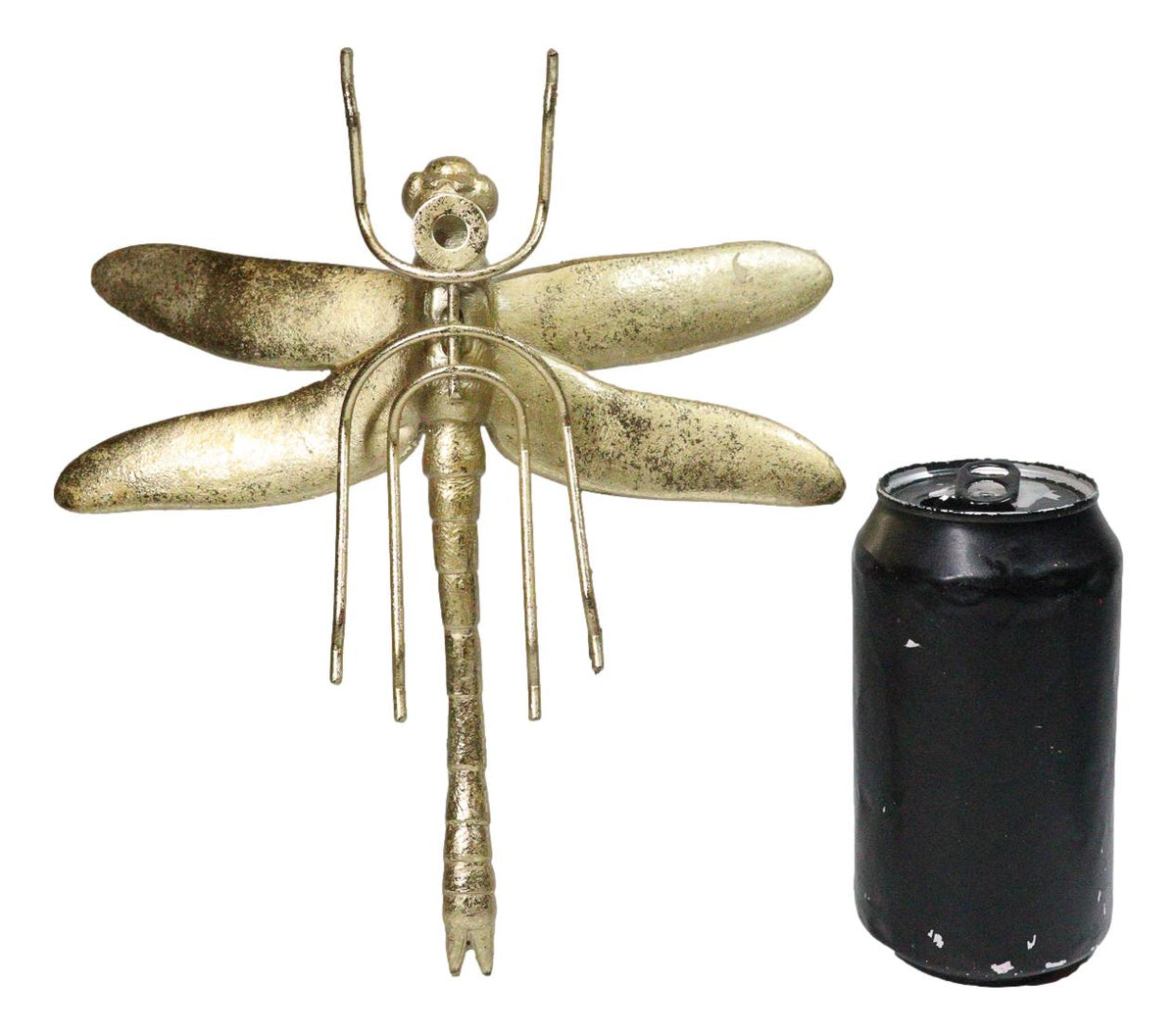 Medium Gold Leaf Resin Modern Dragonfly Wall Sculpture Or Tabletop Decoration 8"