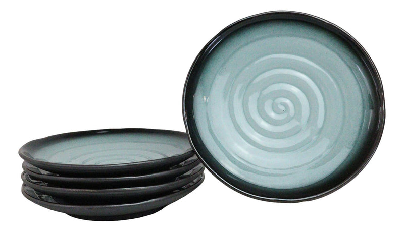 Pack Of 5 Blue Sky Seikai Collection Porcelain Round Dinner Plates 8.75" D