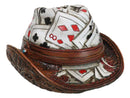 Rustic Country Western Casino Poker Cards Faux Leather Cowboy Hat Money Bank