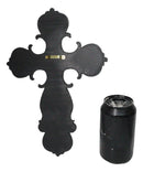 Southwest Rustic French Fleur De Lis Scroll in Turquoise Layered Wall Cross
