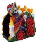 Sugar Skull Day Of The Dead Gothic Rose Lady Catrina Napkin Holder Figurine