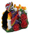 Sugar Skull Day Of The Dead Gothic Rose Lady Catrina Napkin Holder Figurine