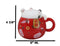 Red Maneki Neko Beckoning Lucky Cat Mug Cup With Kitty Lid And Stirring Spoon